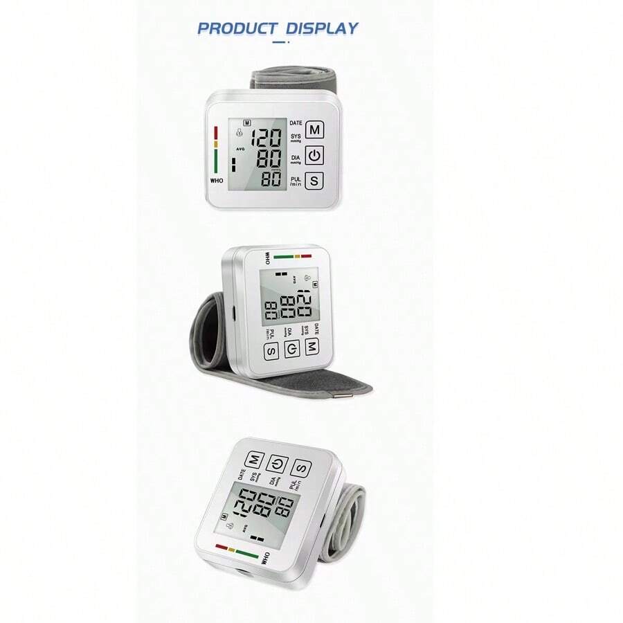 جهاز مراقبة ضغط الدم الإلكتروني LCD للمعصم