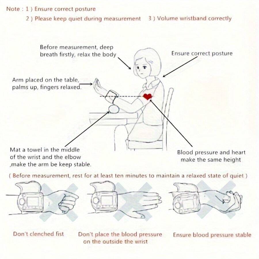 جهاز قياس ضغط الدم الرقمي للمعصم - شاشة LCD، صوت، حقيبة محمولة